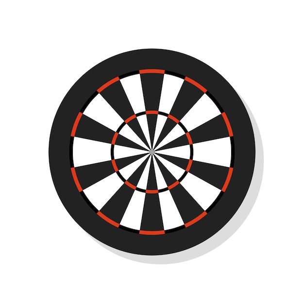 A dart board with red stripes and a white background