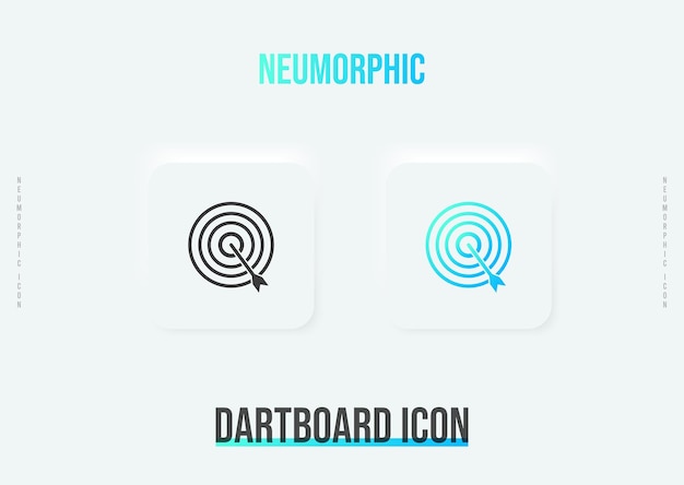 Dartboard  trendy neumorphic icon in solid and gradient color