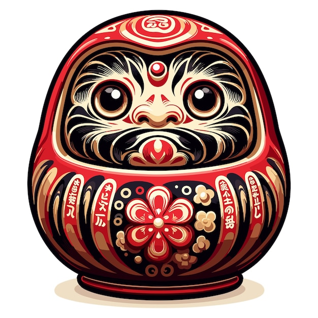 Vector daruma japanese wish doll vector illustration