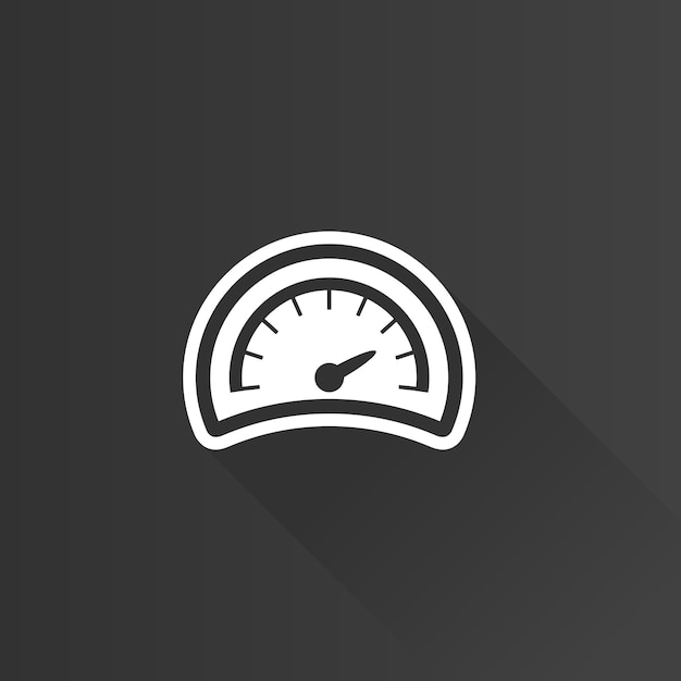 Dashboard flat color icon long shadow vector illustration