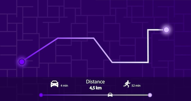 Dashboard infographic of city map navigation. Navigation system.