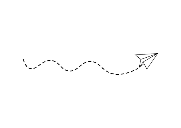 Dashed line paper airplane route