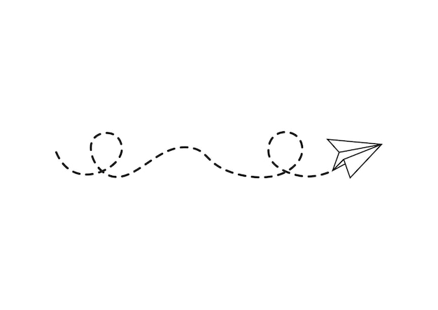 Dashed line paper airplane route