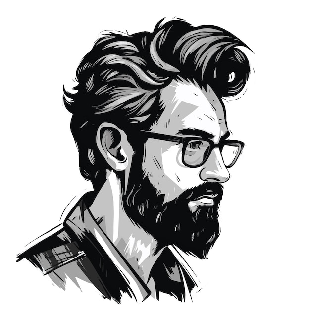 A Dashing Portrait of a Stylish Man with a Suave Haircut WellGroomed Beard and Sharp Mustache