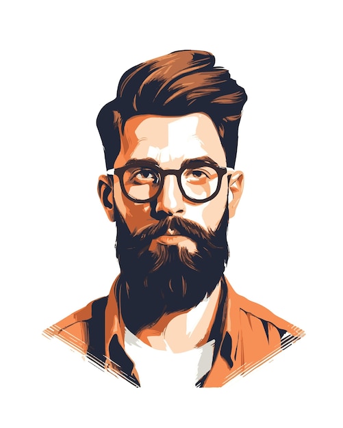 A Dashing Portrait of a Stylish Man with a Suave Haircut WellGroomed Beard and Sharp Mustache