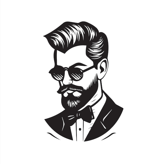 A Dashing Portrait of a Stylish Man with a Suave Haircut WellGroomed Beard and Sharp Mustache