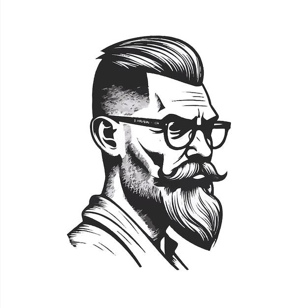 A Dashing Portrait of a Stylish Man with a Suave Haircut WellGroomed Beard and Sharp Mustache