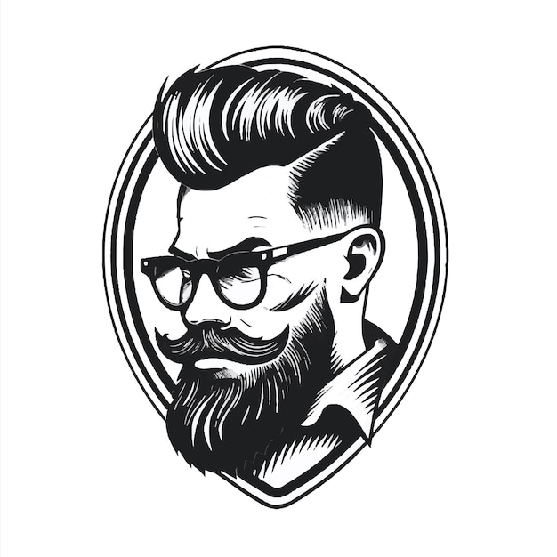 A Dashing Portrait of a Stylish Man with a Suave Haircut WellGroomed Beard and Sharp Mustache