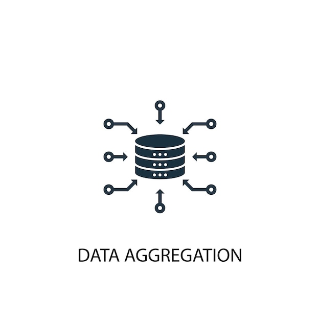 Data Aggregation icon. Simple element illustration. Data Aggregation symbol design from Big data, database collection. Can be used for web and mobile.