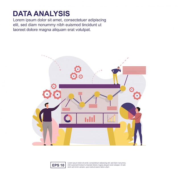 Data analysis concept vector illustration flat design.