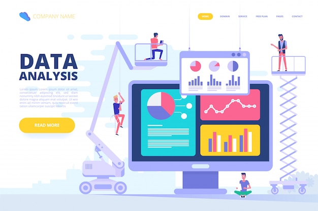 Data analysis design concept. Vector illustration.