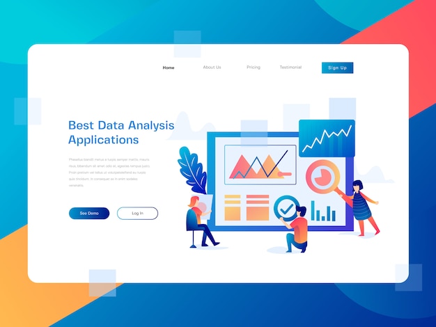 Data analysis Website Flat Illustration