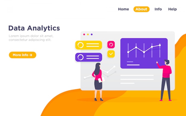 Data analytic landing page illustration