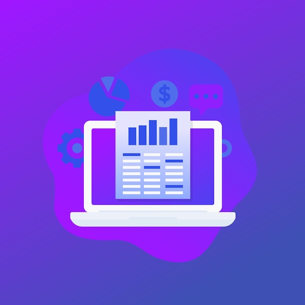 Data analytics and business intelligence vector icon