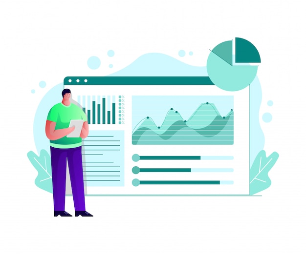 Vector data analytics illustration concept.