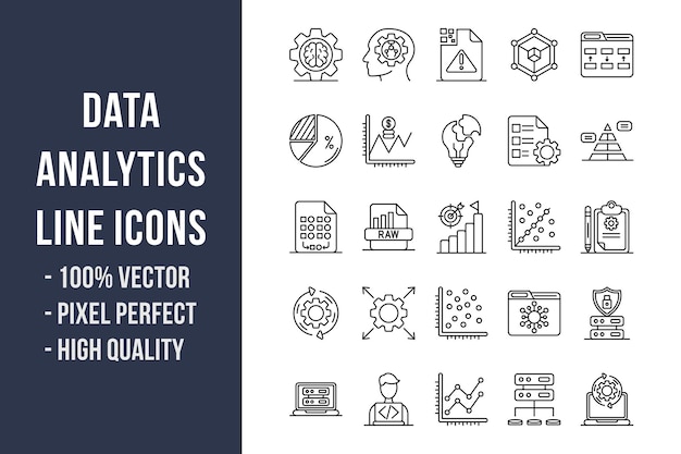 Data Analytics Line Icons