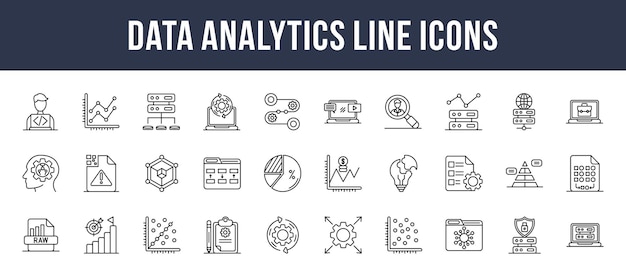 Data Analytics Line Icons