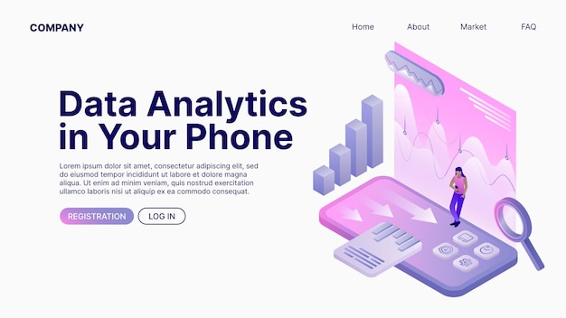 Data Analytics in Your Phone Data Analyse Landing Page Template