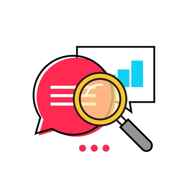 Data analyzing research line icon or investigation information statistic