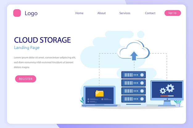 Data center Hosting cloud storage server storage Big data flat vector