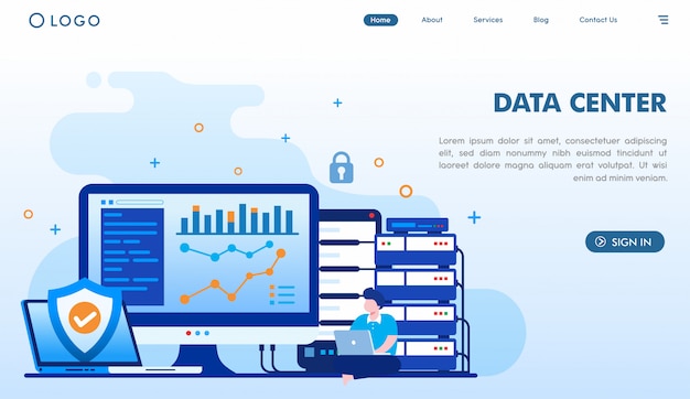 Data center landing page template 