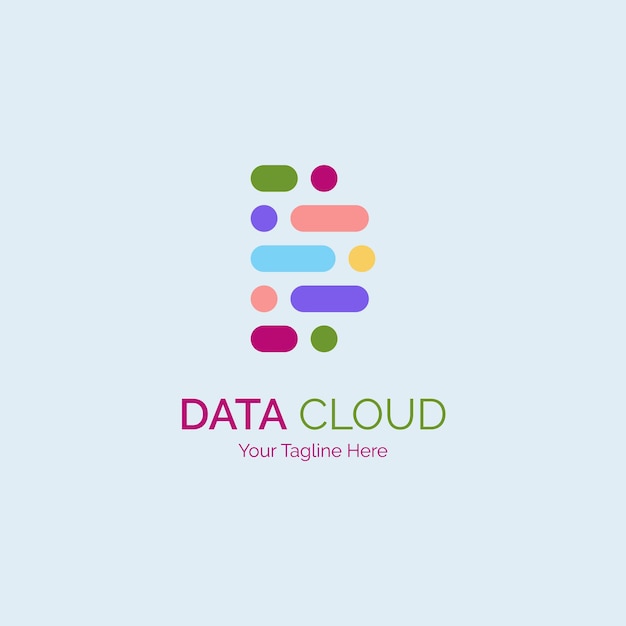 Data Cloud letter D modern logo template design for brand or company and other