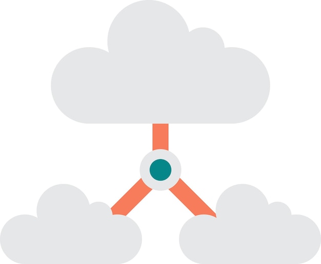 Data connection and cloud illustration in minimal style