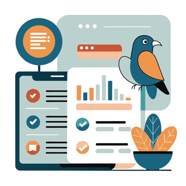 Vector data entry with voice in application for bird banding vector illustration