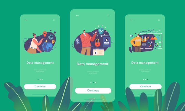 Data Management in Cyberspace Mobile App Page Onboard Screen Template Business Data Analysis with AR