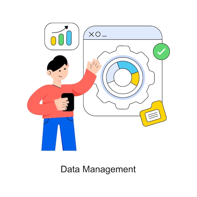 Data Management Flat Style Design Vector illustration Stock illustration