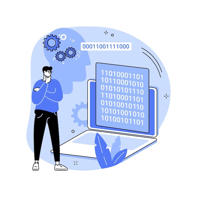 Vector data mining abstract concept vector illustration