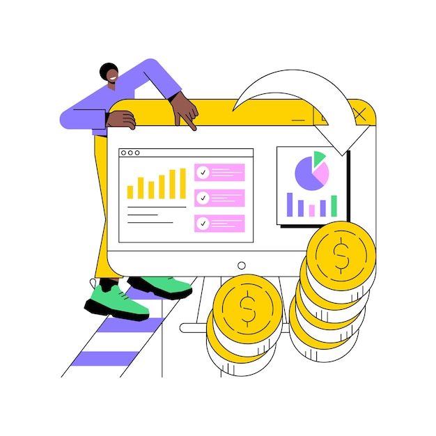 Data monetization abstract concept vector illustration