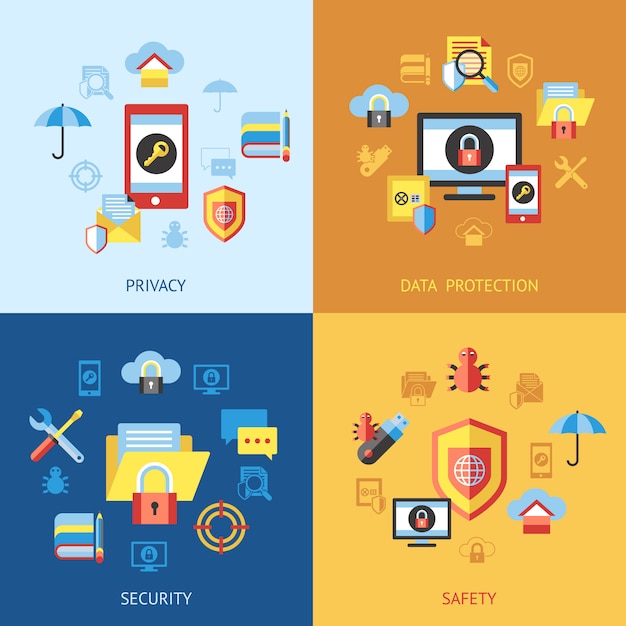 Data protection icons collection