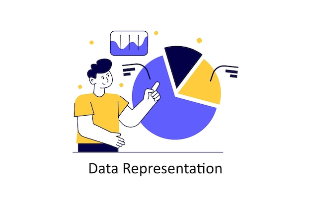 Vector data representation flat style design vector illustration stock illustration