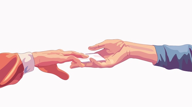 Vector data sharing cartoon hands illustration