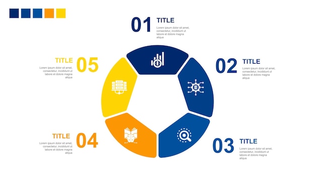 Data Visualization big data Analytics Machine Learning data center icons Infographic design layout template Creative presentation concept with 5 steps