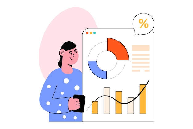 Data Visualization Flat Style Design Vector illustration. Stock illustration