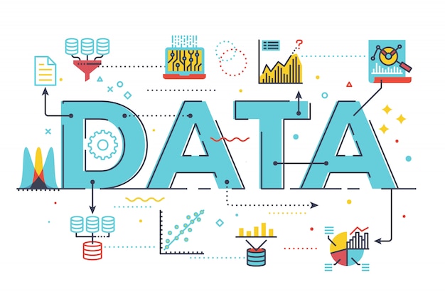 Data word lettering illustration