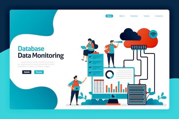 Database data monitoring landing page