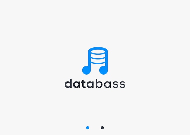 database with music logo design vector silhouette illustration