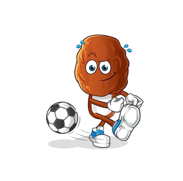 Date fruit head cartoon kicking the ball cartoon mascot vector