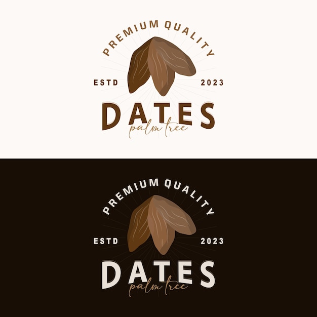 Date Fruit Logo Elegant Minimalist Premium Design Sweet Date Fruit Logo Templet Illustration