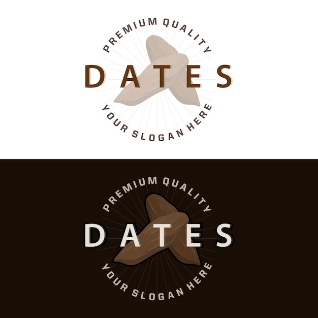 Date Fruit Logo Elegant Minimalist Premium Design Sweet Date Fruit Logo Templet Illustration