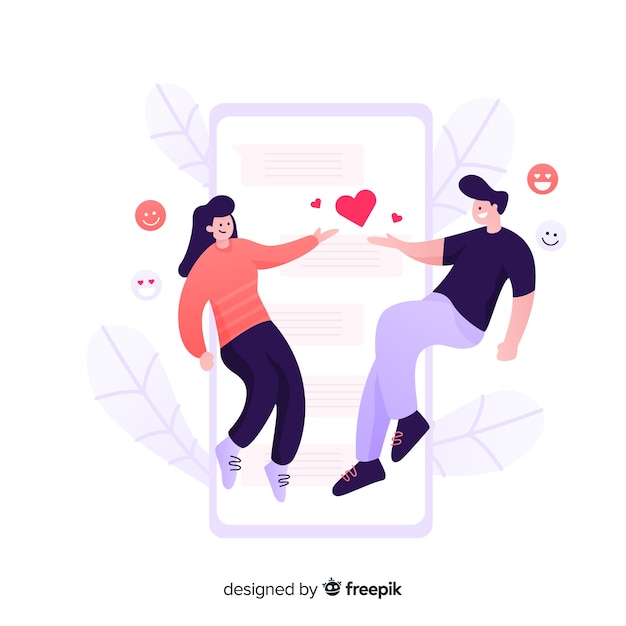 Vector dating app concept flat design