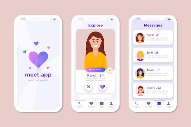 Dating app interface concept