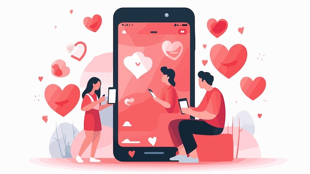 Dating App and Relationship Concept Hands Holding Smartphone