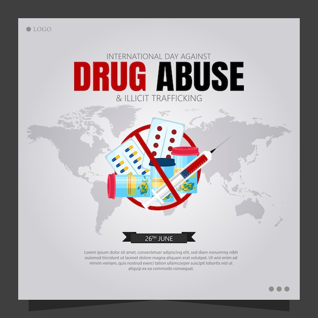 Vector day against drug addict and illicit trafficking8