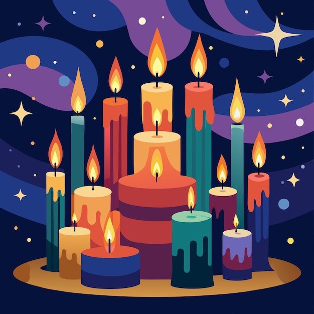 Day of Dead Candles Clip Art Vector Design