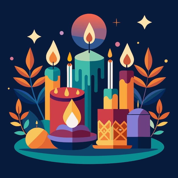 Day of Dead Candles Clip Art Vector Design