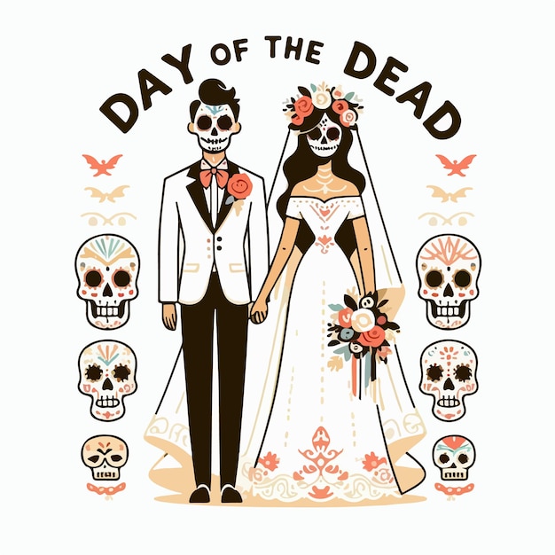 Vector day of the dead celebration with altar art background simple design